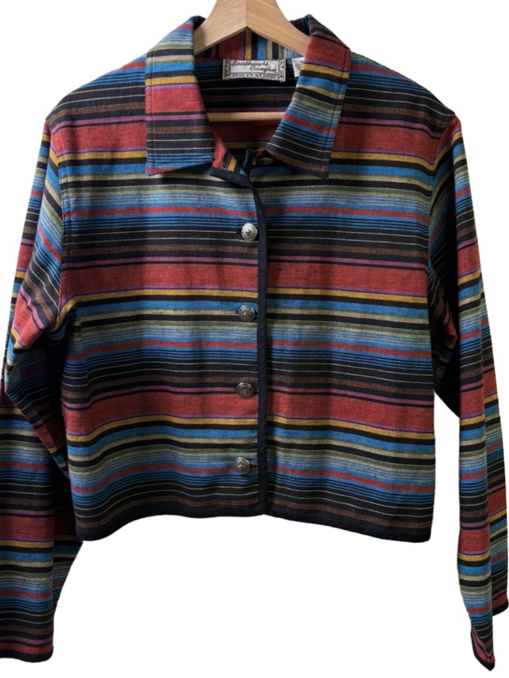 Southwest Canyon Vintage Striped Cotton Jacket